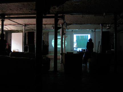 Preparing for T.S. Beall's artist's talk at Islington Mill