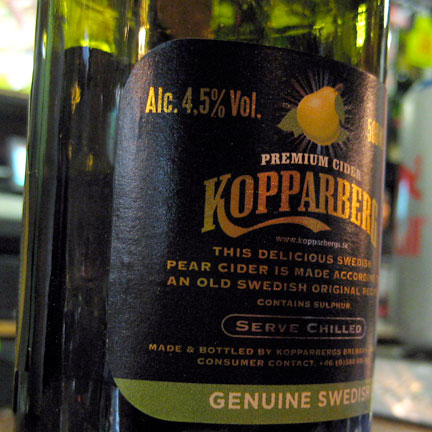 kopparberg2 Really, nothing beats a fresh, not-too-sweet pear cider over lots of ice on a hot day in London. The search for a Bay Area supplier has already begun.