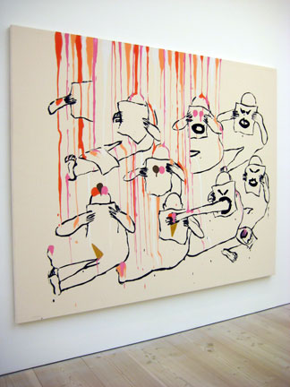 tala_madani4 Tala Madani's paintings at Saatchi Gallery, South Kensington, were pretty great. I saw them in NYC before, and still don't really get them, but I sorta like them. Moreover, Mediha is right: Saatchi Gallery, despite the horrid website, has some of the best lighting I've ever seen in my life. If heaven had a gallery, it would look like this: flawless lighting, walls, floors, wall texts...