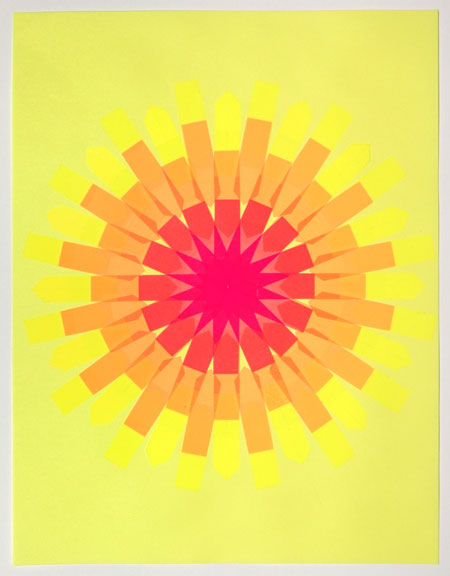 flag_snowflake_02_450x576 Flag Snowflake No. 2, 2010, stick-on flags on neon paper, 8.5 x 11 inches / 21.5 x 30 cm