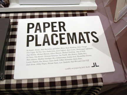 NYArtBookFair_09 Paper Placemats