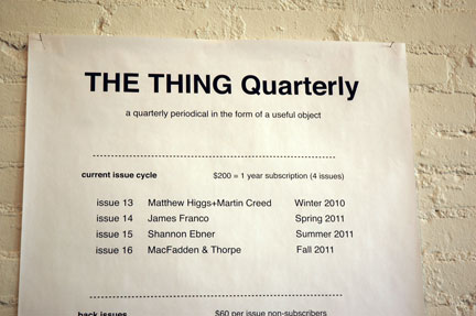 The Thing Quarterly subscription information