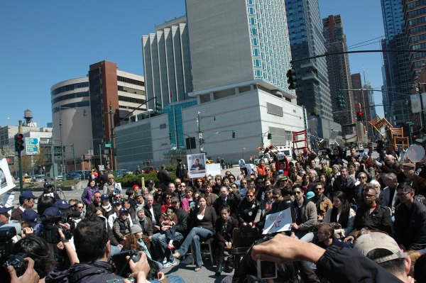 1001 1001 Chairs for Ai Weiwei at the Chinese Consulate in New York City, April 17, 2011