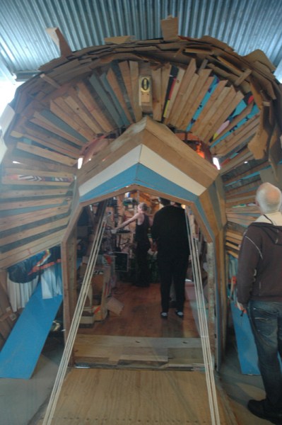 Front of Inka Hoots' plane/shanty. Funny after building a shanty for Art in General just a week an a half ago.