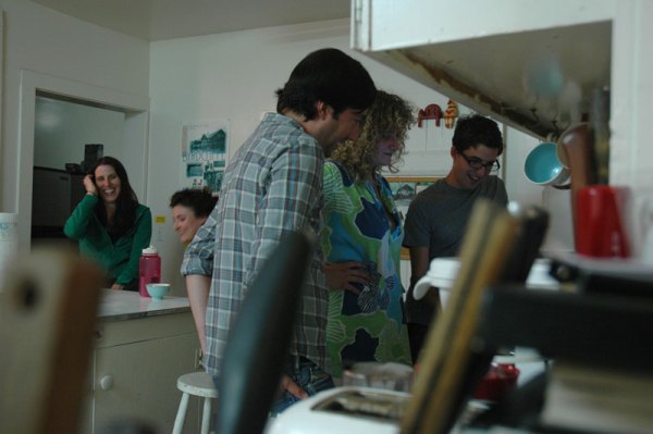 Julie, Mary, Robert, Tryn, and Dan hanging out in the kitchen after Mexican food night.  