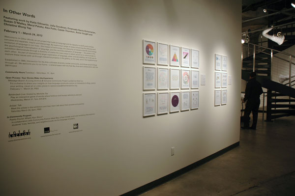 Positive Signs at In Other Words, Intersection for the Arts, San Francisco, CA.