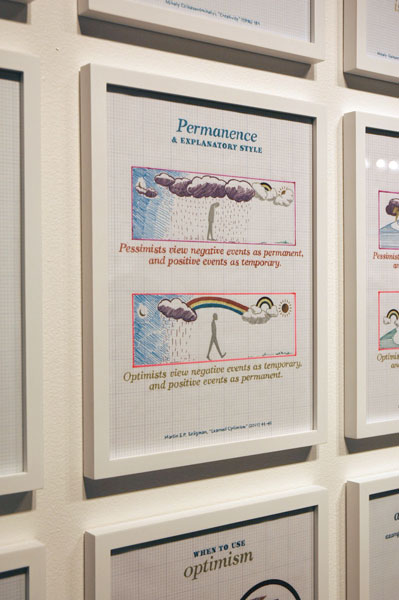 Detail: Positive Sign #16 at In Other Words, Intersection for the Arts, San Francisco, CA.