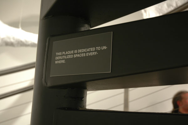 Another project by Susan O'Malley involved semi-hidden placards. In Other Words, Intersection for the Arts, San Francisco, CA.