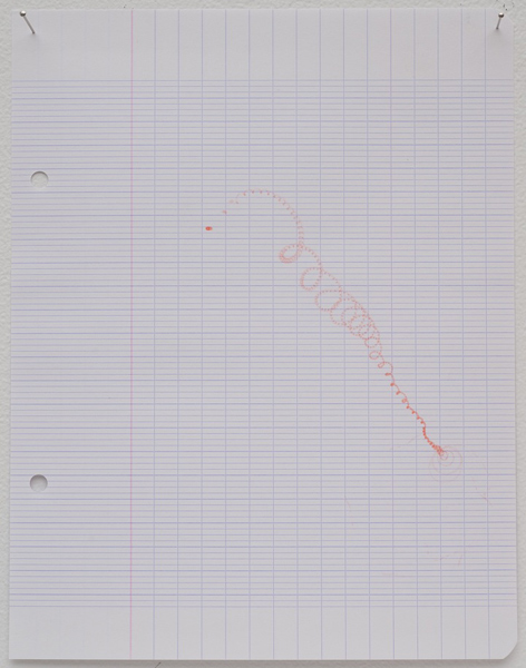 Amalia Pica, Spinning Trajectories - #1, 2009. Felt pen spinning top on graph paper. Individual works, various sizes. // Source: MarcFoxx.com.