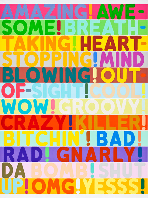 Mel Bochner, Amazing!, 2011 oil and acrylic on canvas, two panels.  Courtesy Peter Freeman // Source: nga.gov.