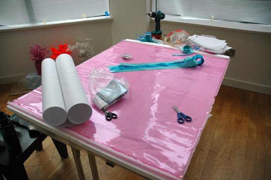 Vinyl posters in progress.