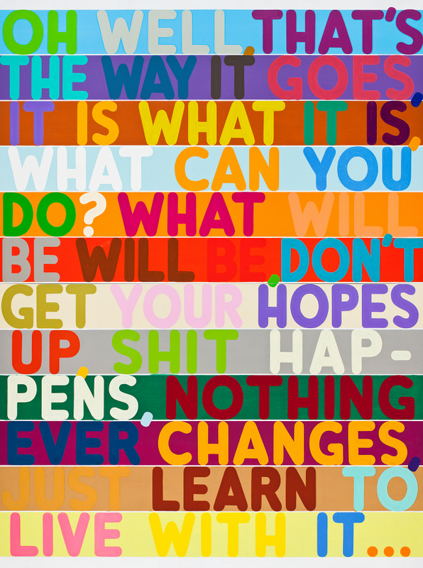 Mel Bochner, Oh Well, 2010, oil and acrylic on two canvases, 100 x 75 inches. Courtesy Peter Freeman Inc., New York © Mel Bochner 2011 // Source: http://jumpsuitsandteleporters.com/