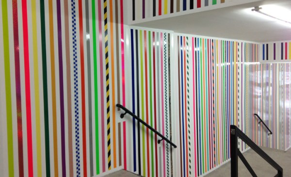 Visitors to the gallery are greeted by 'Work No. 1461', by Martin Creed, in the entrance. Photography: Bjarni Grímsson; © Dieter Roth Estate; courtesy Hauser & Wirth