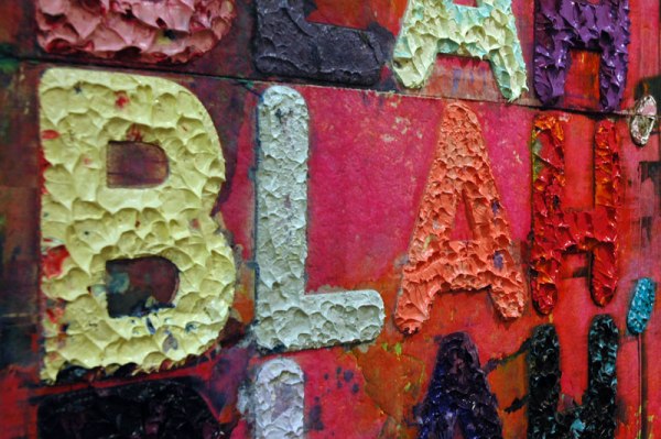 One thing I like about art fairs is that you can always photograph the art, and get really close to them. No photos of Mel Bochner's work were allowed when I saw his large survey at Whitechapel Gallery in London a few months back, but at Two Palms Press you could get up close (not that there was much room to maneuver in their packed booth anyway). This is a detail from a massive print, maybe 6 or 7' tall...