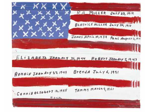 R.A. Miller, Miller Family American Flag, enamel paint on tin // Source: GainesvilleTimes.com.