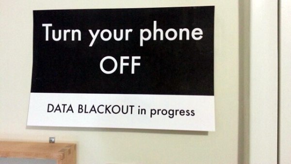 Sarah Berkeley, great reminder, and already up in my studio. Turn your phone OFF. Data Blackout in progress.