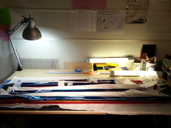 Whew! After a day of cutting, over 500 pieces are ready for assembly. I'm feeling like I'm nearing the limits on the lifespan of my cutting mats and straight-edge ruler.