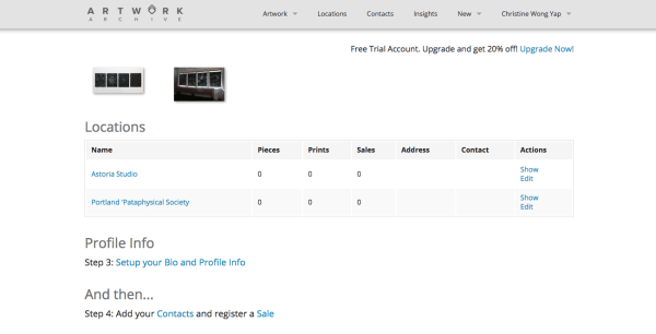 The first screen upon log-in is the Location view.