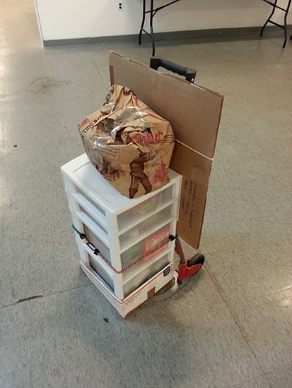 Moving out. My last load after backpacking things home over several days.