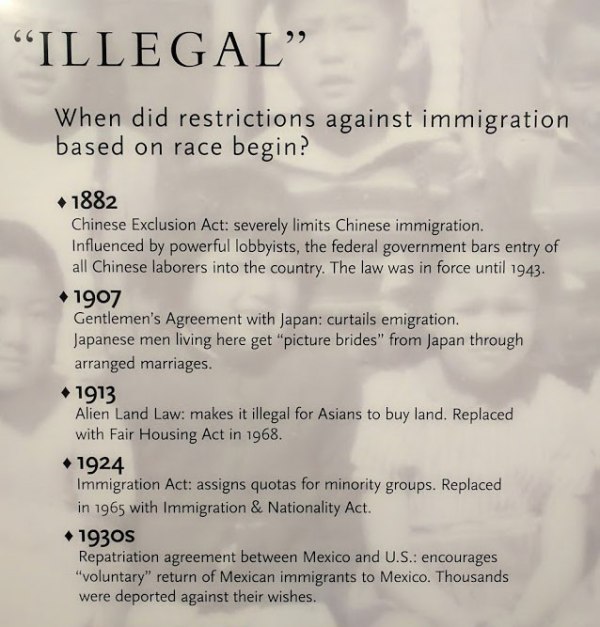 Wall text from "Land of Opportunity" at the San Mateo History Museum, Redwood City, CA.